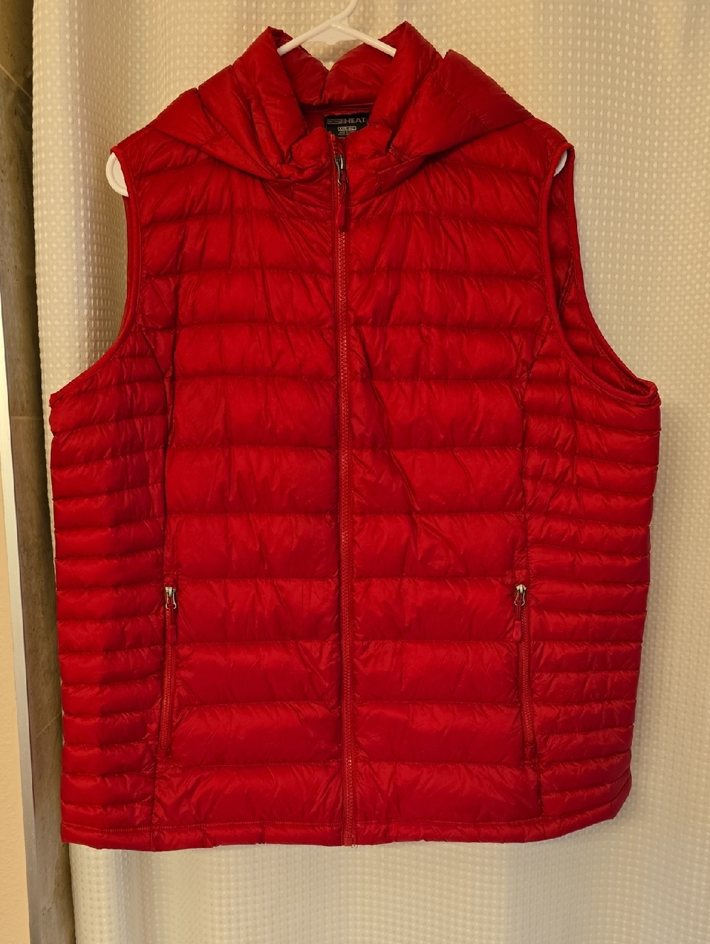 32 Degrees Red Quilted Hooded Puffer Vest